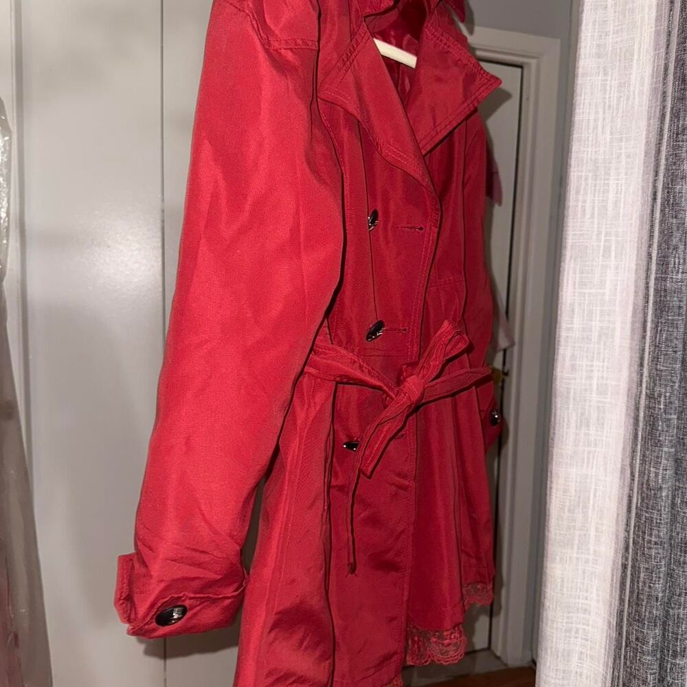 Coquette Dark Red Double Breasted Coat - Picture 3 of 6